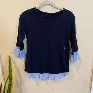 Loft Navy Blue 3/4 Sleeve Knit Blouse